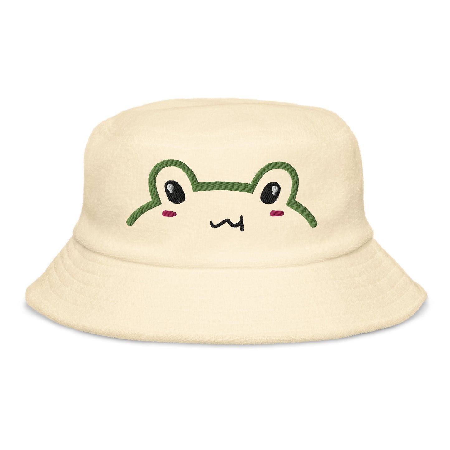 Frog Embroidered Cloth Bucket Hat