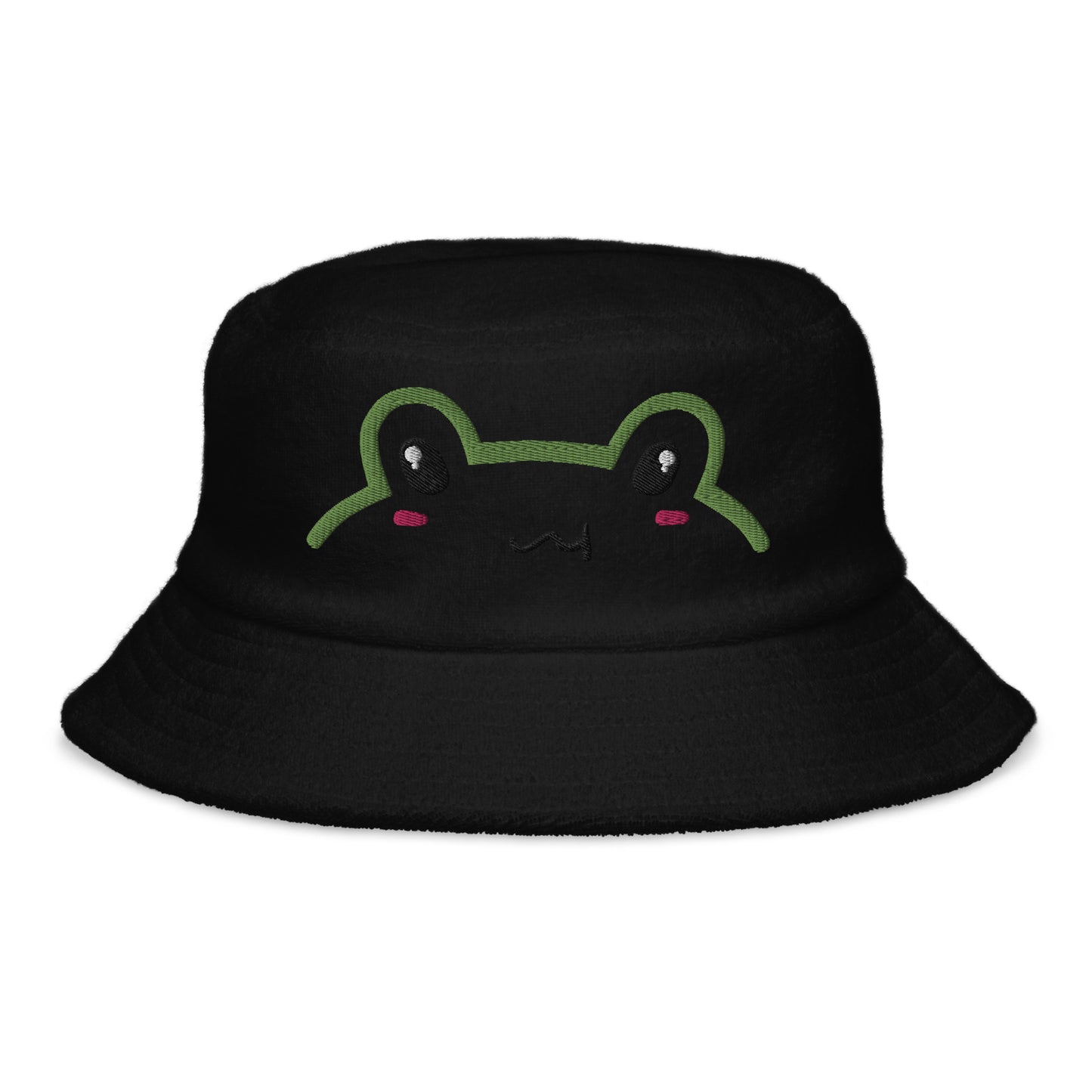 Frog Embroidered Cloth Bucket Hat